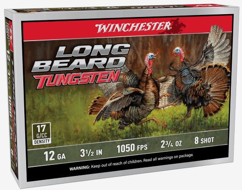 Winchester Ammunition Long Beard TS17 12 Gauge Shotshells, 3.5 Inch, #8 Shot, 1050 FPS, Non-Toxic