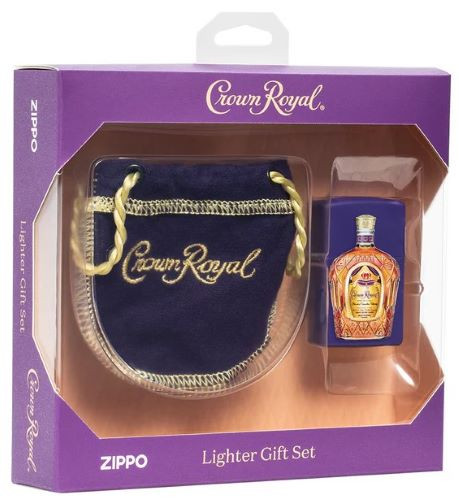 ZIPPO Crown Royal Windproof Lighter with Small Pouch Gift Set - Part Number 49661