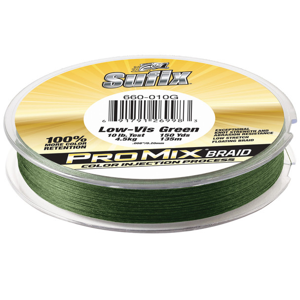 Sufix ProMix Braid 50 lbs Green 150 Yards - High-Performance Fishing Line for Freshwater and Saltwater