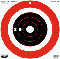 Birchwood Casey B/C Target Rigid Paper 12" - 10 Targets Pack, Non-Adhesive Bull's-Eye Design