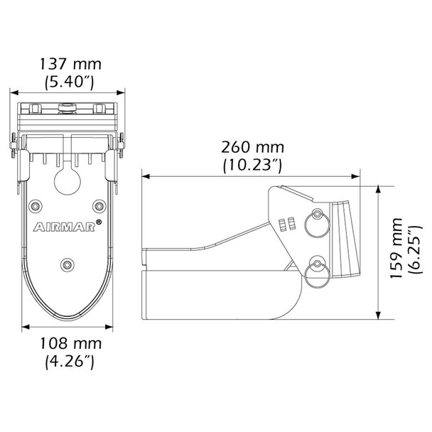 Airmar TM185C-HW High Frequency Wide Beam CHIRP Transom Mount Transducer for Humminbird