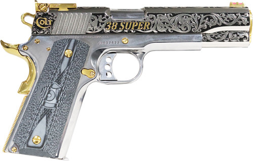 Colt Gold Cup Lite .38 Super Semi-Auto Pistol with Stainless Frame and Gold Slide