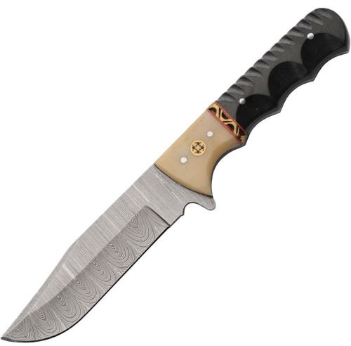 SZCO Rite Edge 4.5-Inch Stainless Steel Knife with Micarta Handle and Leather Sheath