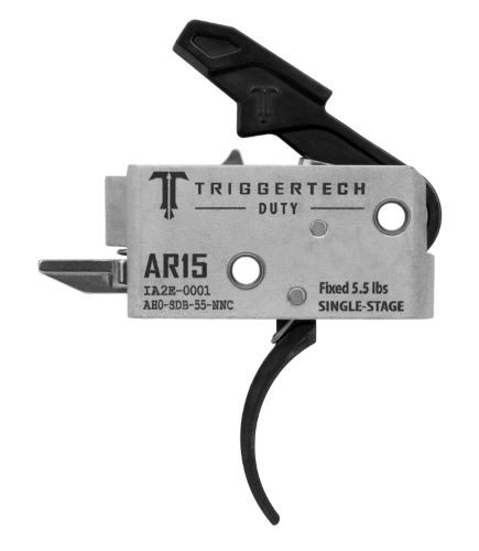 TriggerTech AR-15 Single Stage Trigger - Black Duty, Flat, 5.5 lb