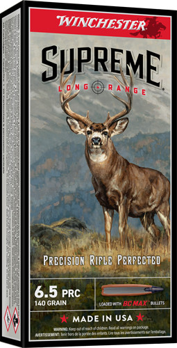 Winchester Ammunition Supreme LR 6.5 PRC 140-Grain Jacketed Soft Point Rifle Rounds