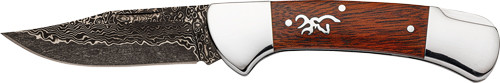 Browning Stormy Pass 3-Inch Damascus Blade Folding Knife with Walnut Handle