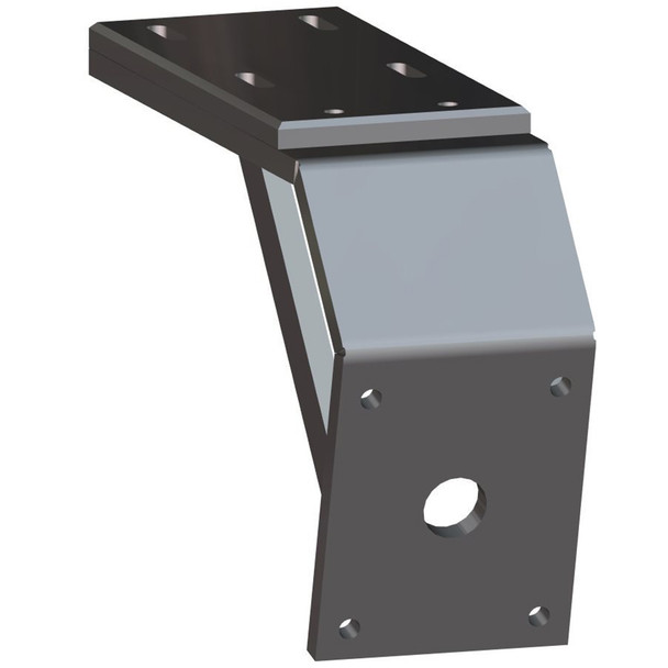 Power-Pole Deck Mount for Pontoon Boats - 8-Inch Aft, 6-Inch Drop, Black