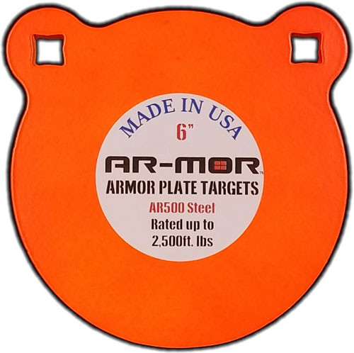 AR-MOR 6-Inch AR500 Steel Gong with Square Holes for Easy Assembly 6TGT-500