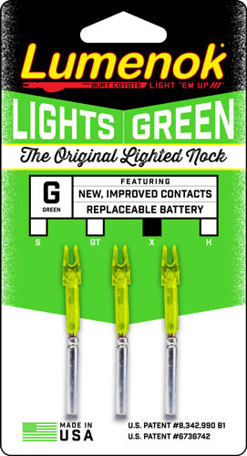 Lumenok X3G Lighted Green Nocks for Archery - 3 Pack by Lumenok