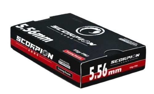 Scorpion Ammo 556055FMJ-T20 5.56 NATO Full Metal Jacketed 55 Grain Rifle Cartridges, Pack of 20
