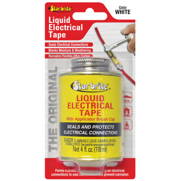 Star brite Liquid Electrical Tape - White, 4 oz - Waterproof and UV-Resistant Coating for Electrical Connections