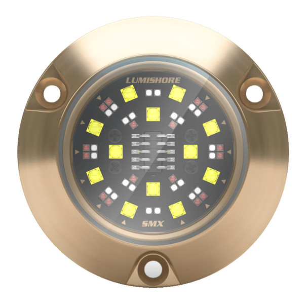Lumishore ECLIPSE SMX94 Single Surface Mount Underwater Light with RGBW Color Change and Marine Bronze Housing