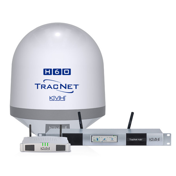 KVH TracNet H60 Ku-Band Antenna with TracNet Hub for Marine Connectivity