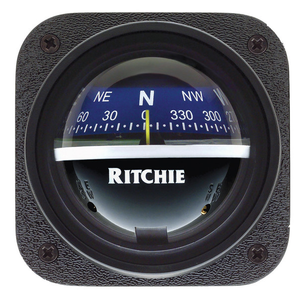 Ritchie V-537B Explorer Compass with Bulkhead Mount and Blue Dial