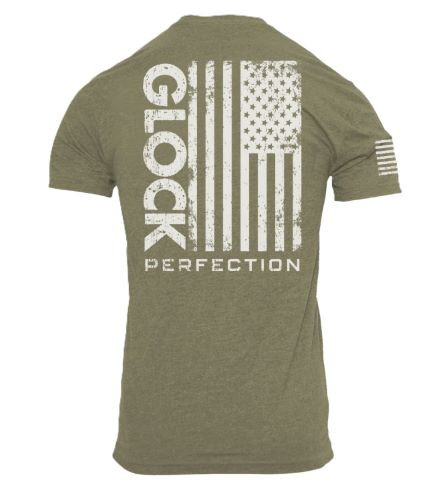 Glock Perfection Flag T-Shirt in Military Green, X-Large