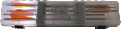 MTM Crossbolt Case Holds 12 Crossbows - Clear Smoke Plastic Storage Container