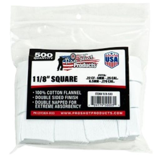 Pro-Shot Products 11/8-500 Cotton Square Cleaning Patch with Superior Weave Technology