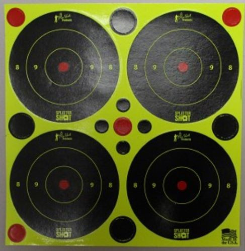 Pro-Shot Products Splattershot Target Bullseye - 3 inch Adhesive Splatting Paper Pack of 12