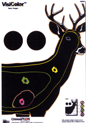 Champion VisiColor Deer Targets - 13 x 18 inch Splatting Paper with Multi-Colored Impact Halos