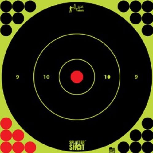 Pro-Shot Products Splattershot Target Bullseye - 12 Inch Adhesive Splatting Paper, Pack of 5