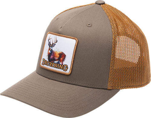 Browning Chase Mesh Snapback Cap - Multi-Fit Brown Headgear with Flexfit 110 Closure