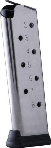 Check Mate Industries 1911 Full-Size Magazine for 45 ACP with 8-Round Capacity - Stainless Steel Finish