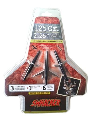 Swhacker 2-Blade Broadhead with Honed Stainless Steel Blades and Aluminum Ferrule