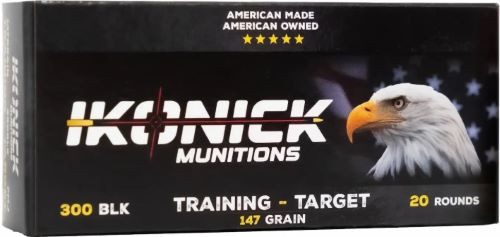 IKONICK USA 300 Blackout 147 Grain Full Metal Jacketed Ammunition - 20 Rounds per Box