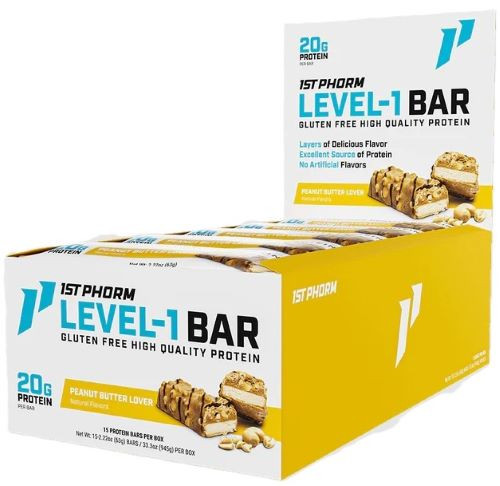 1ST PHORM Level 1 Bar - Protein Bar with 15 Bars Per Box