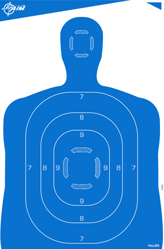 Allen EZ Aim Human Silhouette Target - 23 x 35 Inches, Pack of 4, 12 Packs per Case