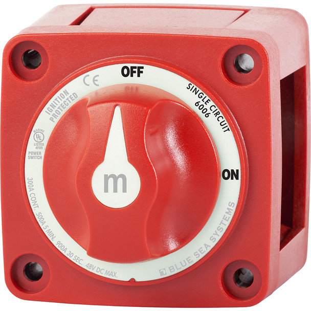 Blue Sea Systems 6006 m-Series Mini Battery Switch - Single Circuit ON/OFF for Marine and RV Applications