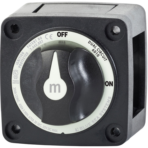 Blue Sea Systems 6010200 m-Series Mini Dual Circuit Battery Switch - Black