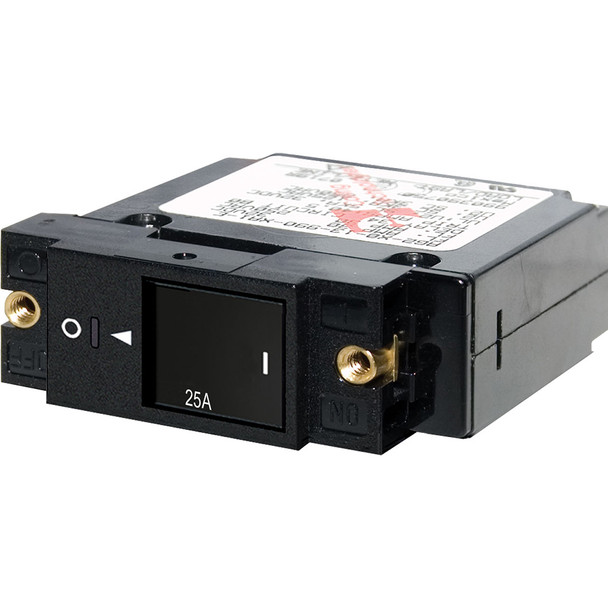 Blue Sea Systems 7430 Single Pole Small Case 2-Inch Slot Reset Rocker Circuit Breaker - 25 Amp