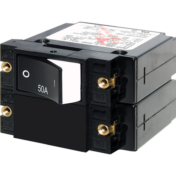 Blue Sea Systems 7577 A-Series 50A Double Pole Raised Rocker Circuit Breaker