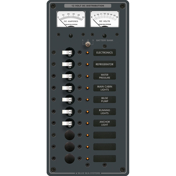 Blue Sea Systems 8082 DC 10-Position Toggle Branch Circuit Breaker Panel