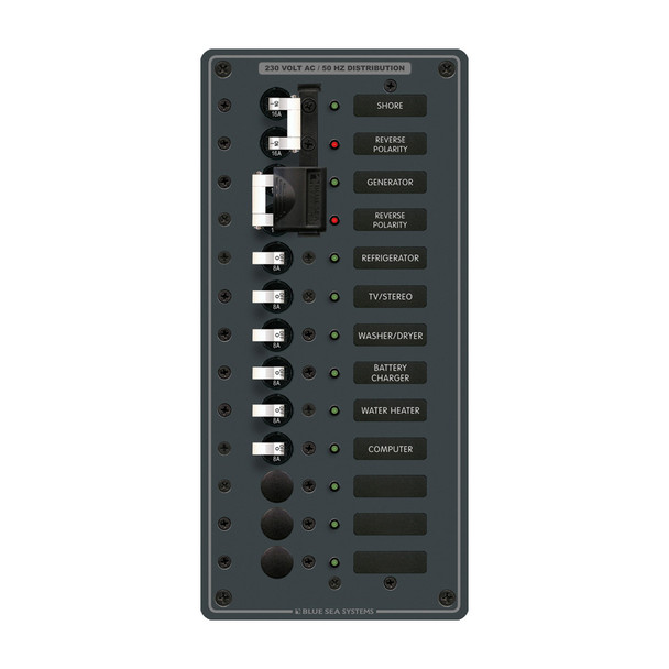 Blue Sea Systems 8566 AC Toggle Source Selector for 230V Systems with 2 Sources and 9 Positions