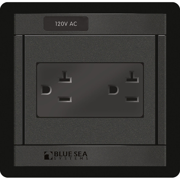 Blue Sea Systems 1479 360 Panel with Dual 120V AC Outlets for Equipment Mounting and Monitoring