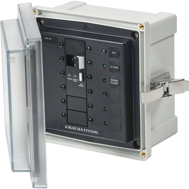 Blue Sea Systems 3123 SMS Panel Enclosure with ELCI (32A) and 3 Blank Slots for 230V AC