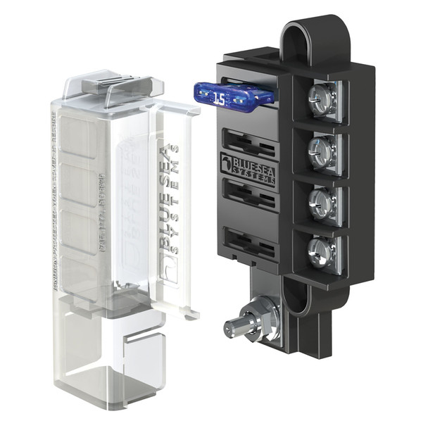 Blue Sea Systems ST Blade Compact Fuse Block with Cover - 4 Circuits