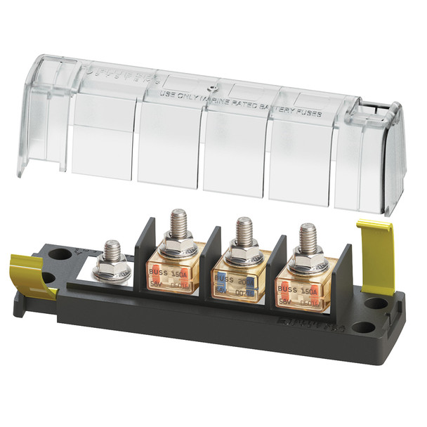 Blue Sea Systems 5196 MRBF Surface Mount 3 Circuit Fuse Block - Common Source for High Amperage Protection