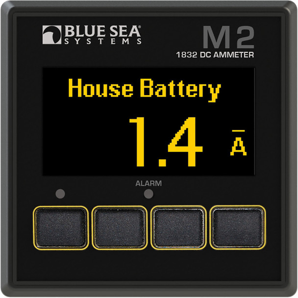 Blue Sea Systems 1832 M2 DC Ammeter with Bright OLED Display and Programmable Shunt Support