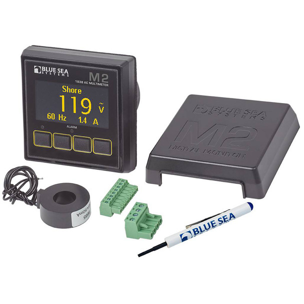 Blue Sea Systems 1838 M2 AC Multimeter for Monitoring AC Amps, Volts, and Hz