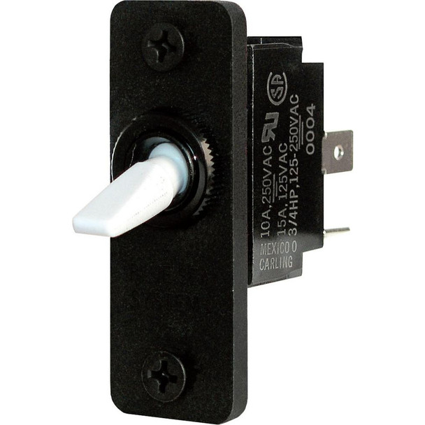 Blue Sea Systems 8211 Toggle Panel Switch - DPDT, 10A/15A, White Actuator, Non-Corrosive Construction