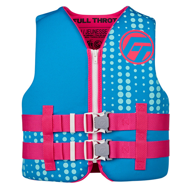 Full Throttle Youth Rapid-Dry Life Jacket in Aqua, Part Number 142100-505-002-27