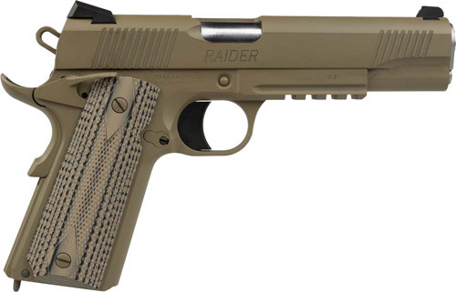 Tisas USA 1911 Raider 9mm Semi-Auto Pistol with Flat Dark Earth Finish and G10 Grip