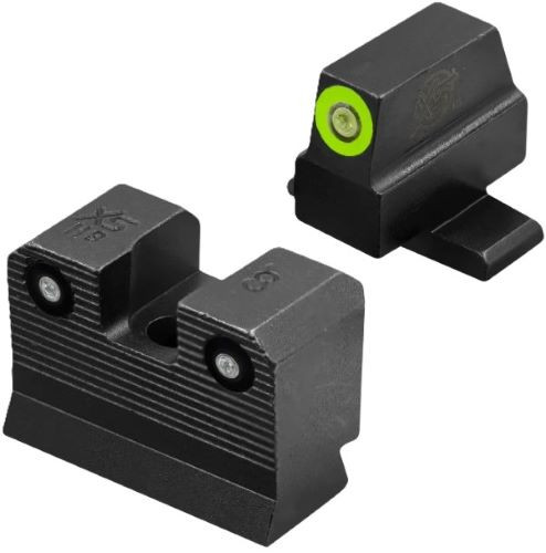 XS Sight Systems R3D 2.0 Night Sights for SIG Springfield FN Hellcat - Tritium Steel, 3 Dot Pattern