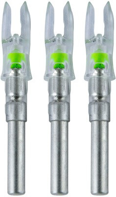 Nockturnal Lighted Nocks for Arrows with .244 Diameter * Green, Pack of 3