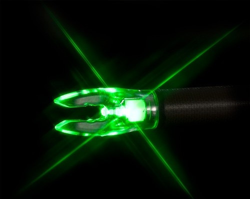 Nockturnal Lighted Nock for X, H, S & GT Arrows - Green, 3-Pack, Piston Driven String Activated