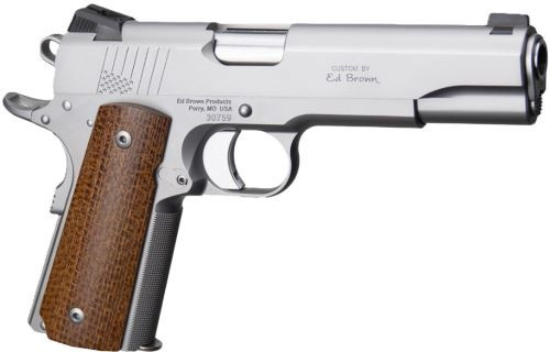 Ed Brown Products 1776 Commemorative Stainless Steel 45 ACP Semi-Auto Pistol with Wood Grips