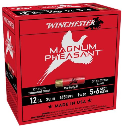 Winchester Ammunition Magnum Pheasant 12 Gauge 2.75 Inch Shells - 1450 FPS, #5 - #6 Shot, Lead, 25 Rounds per Box